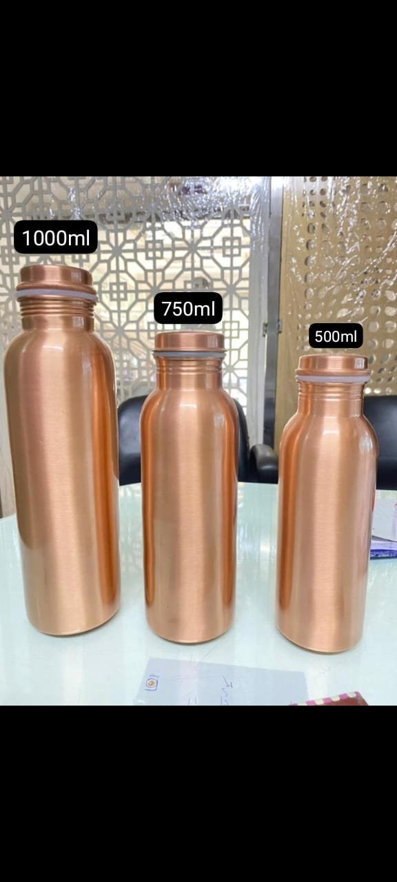 Blue Heritage Printed Copper Bottle Set